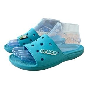 CROCS Iconic Turquoise Comfort Slides Unisex